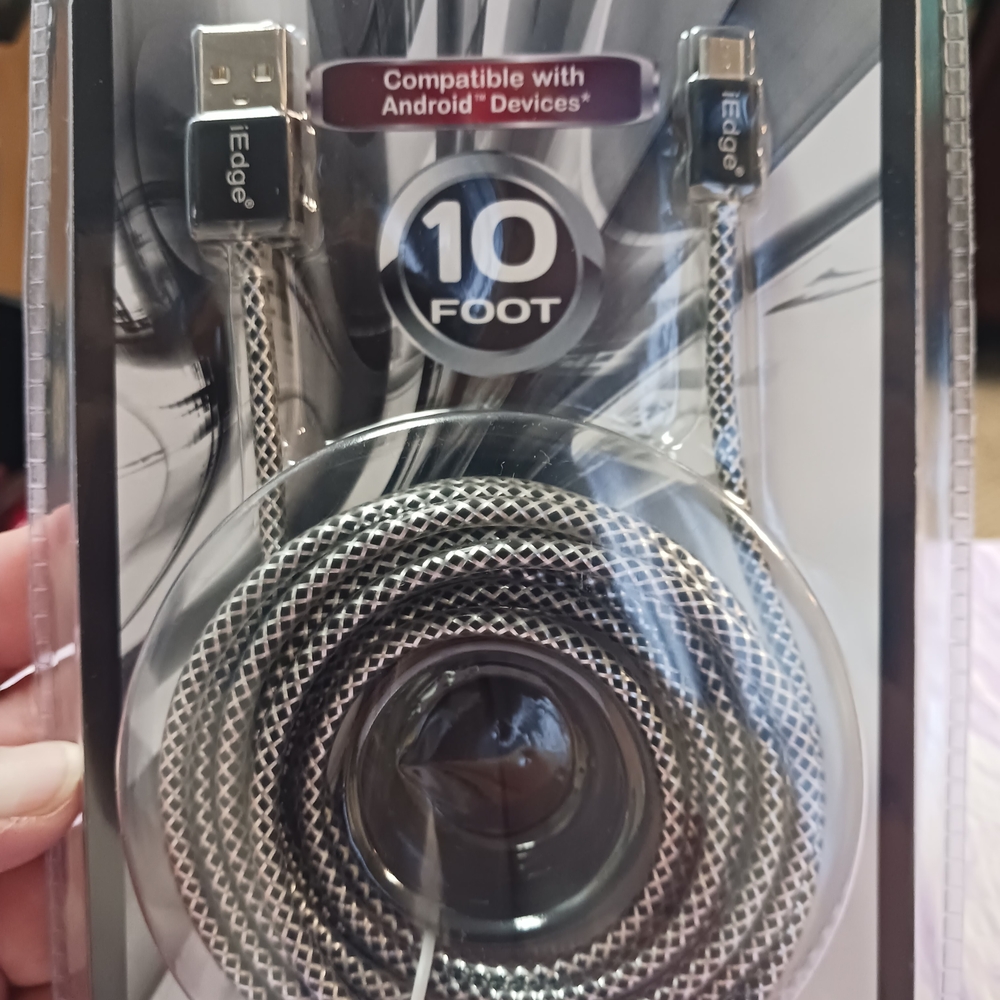 Edge Braided Black and Silver USB Cable for Android 5 For One Price